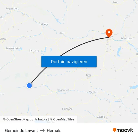 Gemeinde Lavant to Hernals map