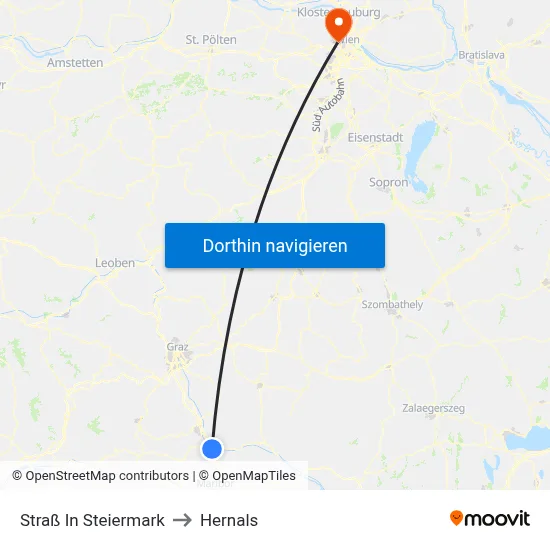 Straß In Steiermark to Hernals map