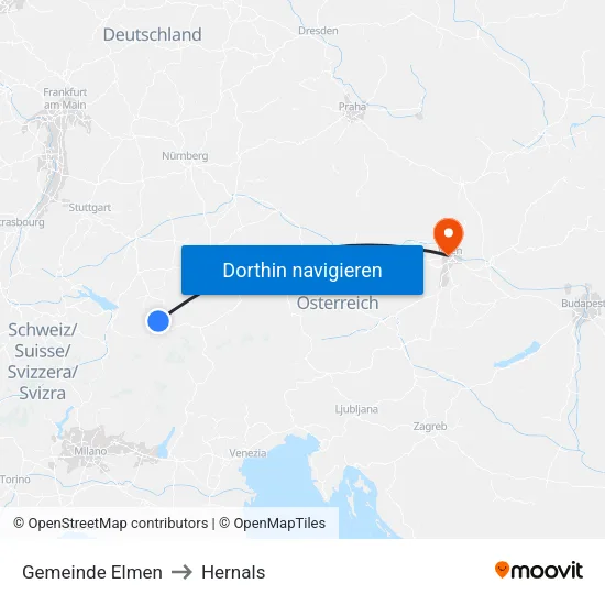 Gemeinde Elmen to Hernals map