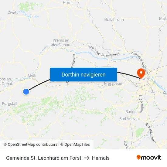 Gemeinde St. Leonhard am Forst to Hernals map