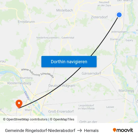 Gemeinde Ringelsdorf-Niederabsdorf to Hernals map