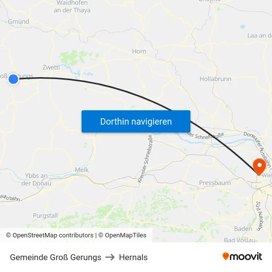 Gemeinde Groß Gerungs to Hernals map