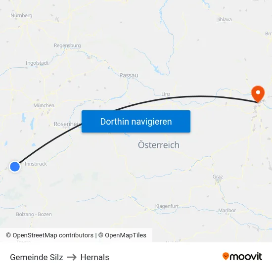 Gemeinde Silz to Hernals map