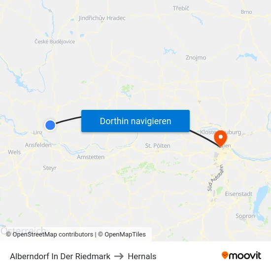 Alberndorf In Der Riedmark to Hernals map