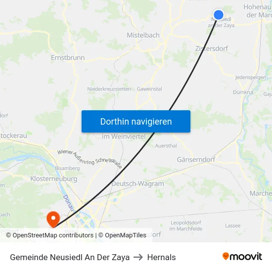Gemeinde Neusiedl An Der Zaya to Hernals map