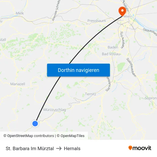 St. Barbara Im Mürztal to Hernals map