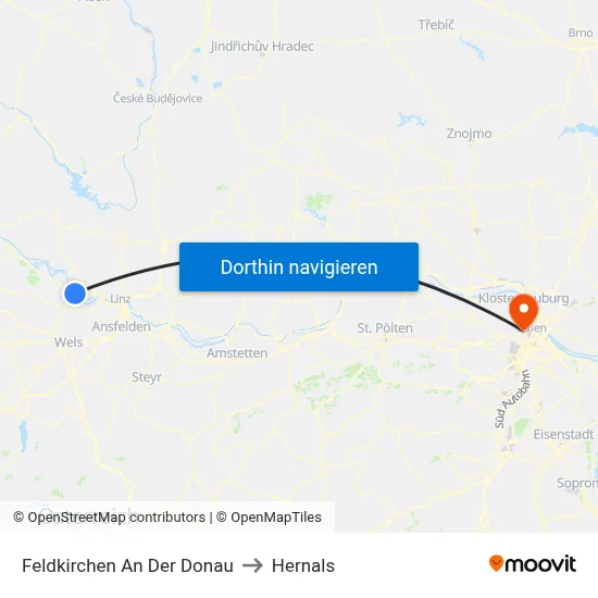 Feldkirchen An Der Donau to Hernals map