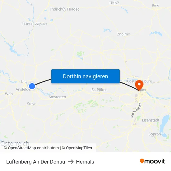Luftenberg An Der Donau to Hernals map