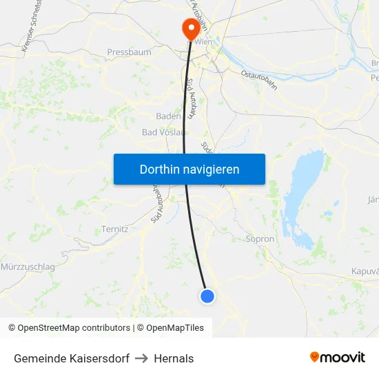 Gemeinde Kaisersdorf to Hernals map