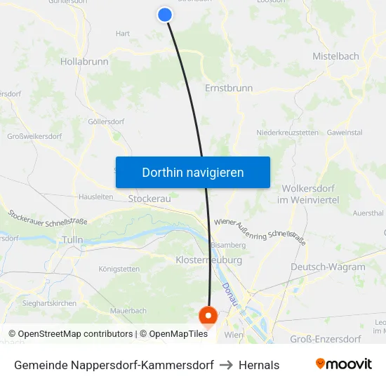 Gemeinde Nappersdorf-Kammersdorf to Hernals map
