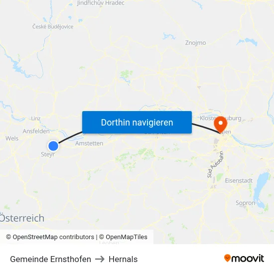 Gemeinde Ernsthofen to Hernals map