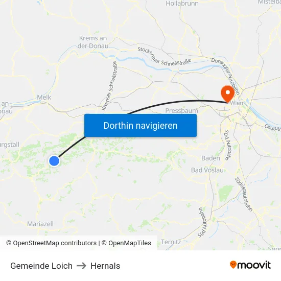 Gemeinde Loich to Hernals map