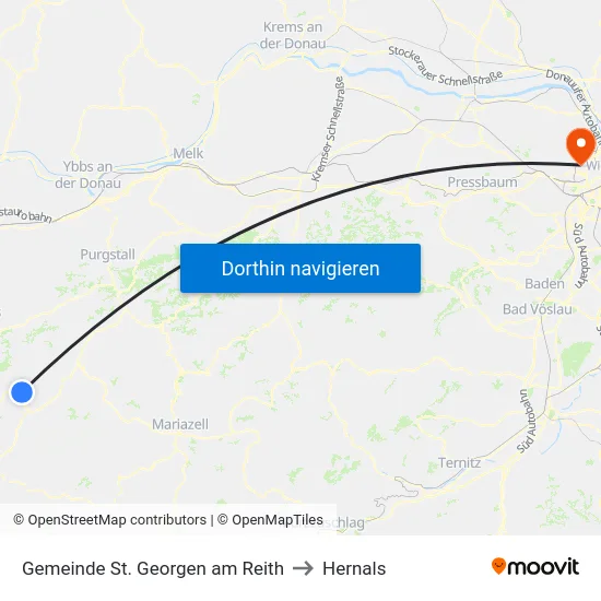 Gemeinde St. Georgen am Reith to Hernals map