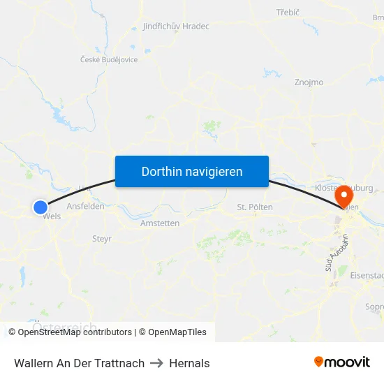 Wallern An Der Trattnach to Hernals map