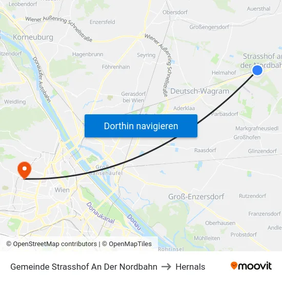 Gemeinde Strasshof An Der Nordbahn to Hernals map
