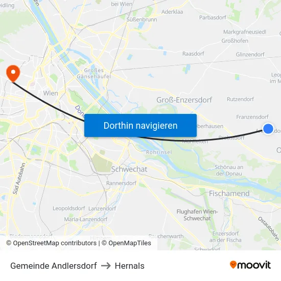 Gemeinde Andlersdorf to Hernals map