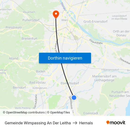 Gemeinde Wimpassing An Der Leitha to Hernals map