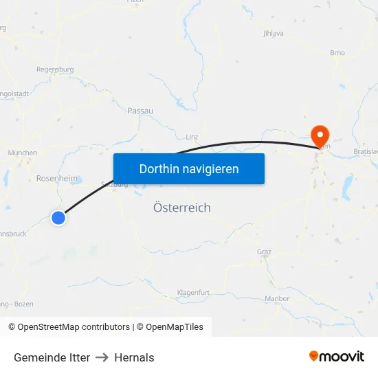 Gemeinde Itter to Hernals map