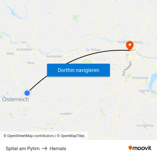 Spital am Pyhrn to Hernals map