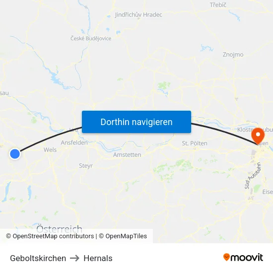 Geboltskirchen to Hernals map