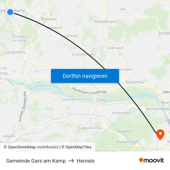 Gemeinde Gars am Kamp to Hernals map