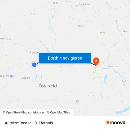Aurolzmünster to Hernals map