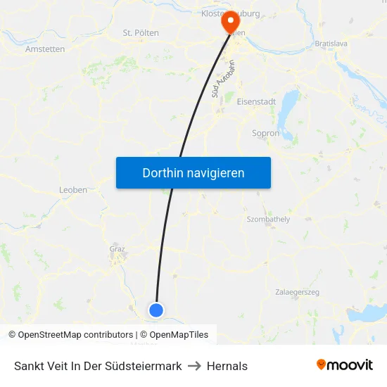 Sankt Veit In Der Südsteiermark to Hernals map