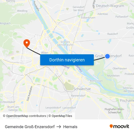 Gemeinde Groß-Enzersdorf to Hernals map