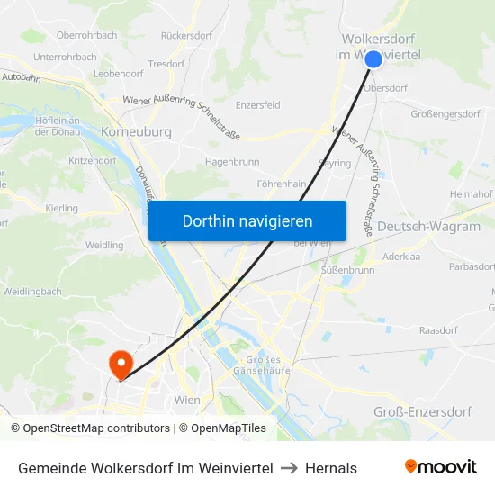Gemeinde Wolkersdorf Im Weinviertel to Hernals map
