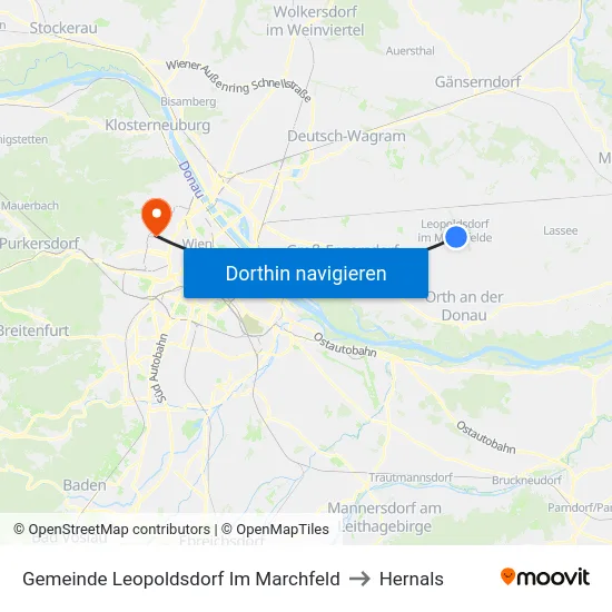 Gemeinde Leopoldsdorf Im Marchfeld to Hernals map