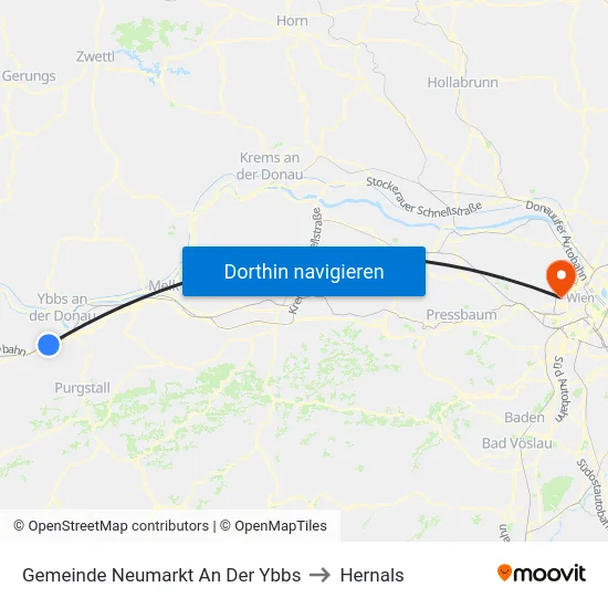 Gemeinde Neumarkt An Der Ybbs to Hernals map