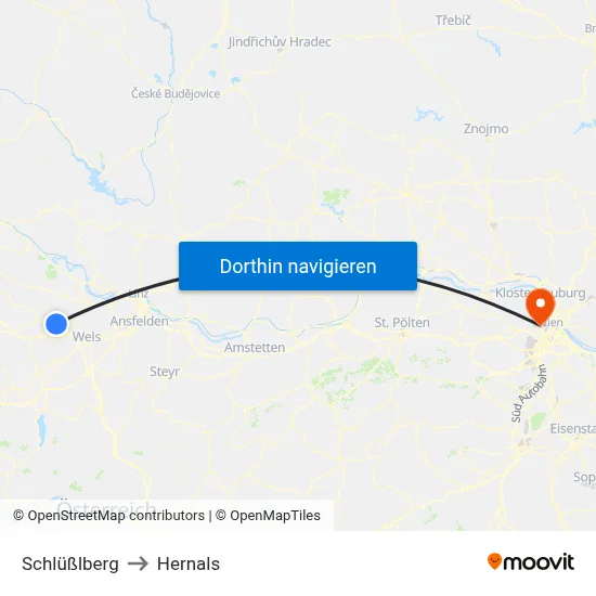 Schlüßlberg to Hernals map