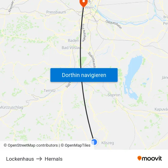 Lockenhaus to Hernals map