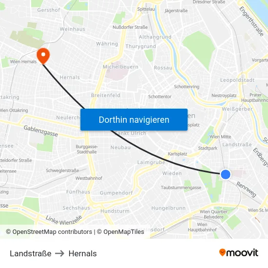 Landstraße to Hernals map