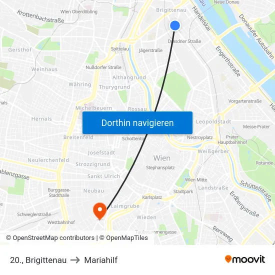 20., Brigittenau to Mariahilf map