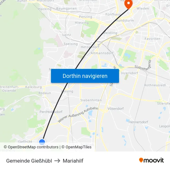 Gemeinde Gießhübl to Mariahilf map