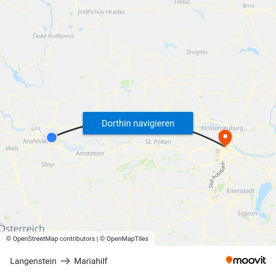 Langenstein to Mariahilf map