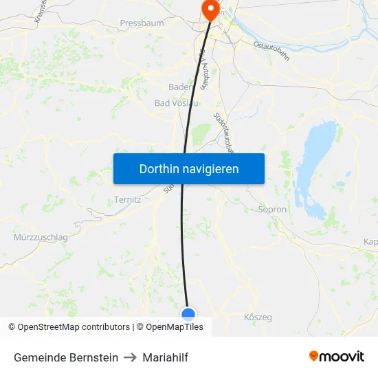 Gemeinde Bernstein to Mariahilf map