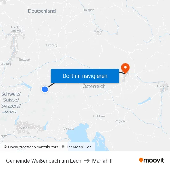 Gemeinde Weißenbach am Lech to Mariahilf map