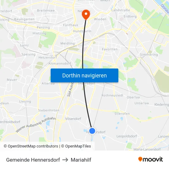 Gemeinde Hennersdorf to Mariahilf map