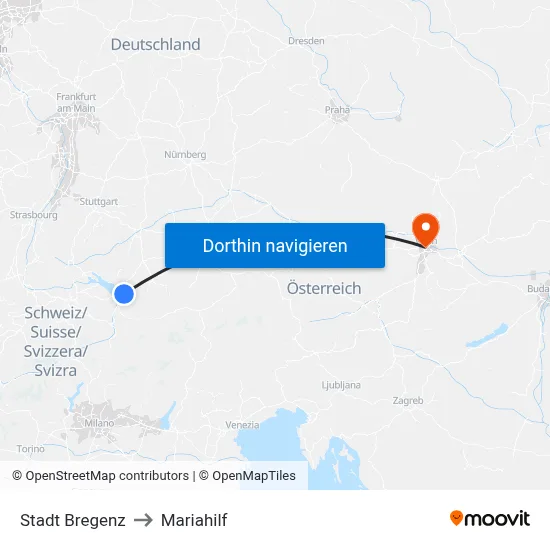 Stadt Bregenz to Mariahilf map