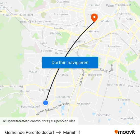 Gemeinde Perchtoldsdorf to Mariahilf map