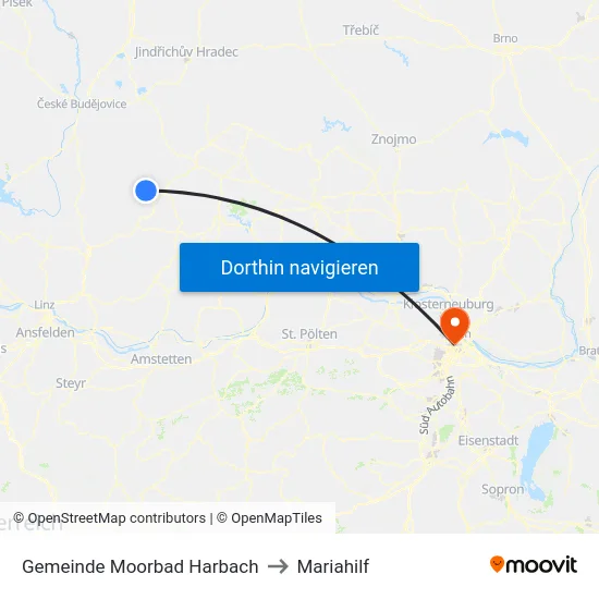 Gemeinde Moorbad Harbach to Mariahilf map