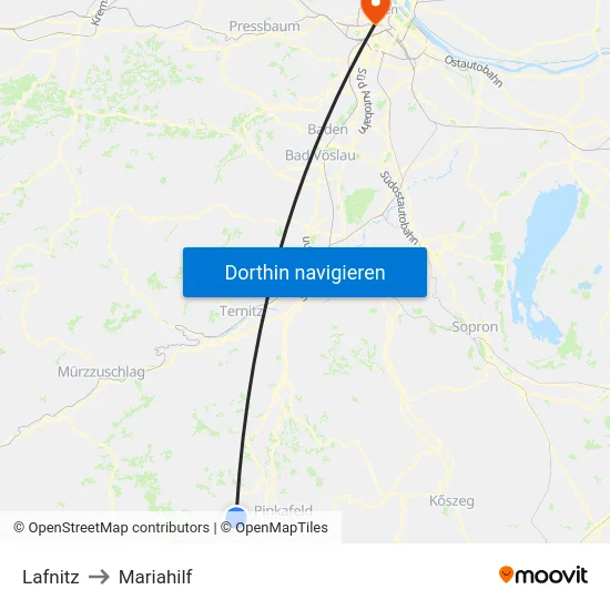 Lafnitz to Mariahilf map