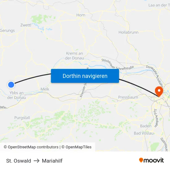 St. Oswald to Mariahilf map