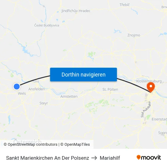 Sankt Marienkirchen An Der Polsenz to Mariahilf map