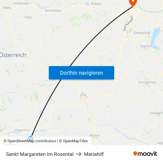 Sankt Margareten Im Rosental to Mariahilf map