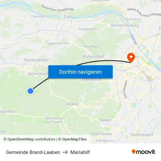 Gemeinde Brand-Laaben to Mariahilf map