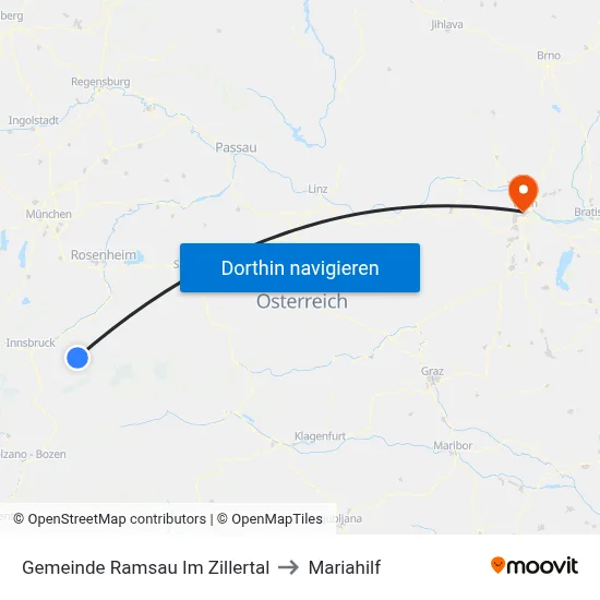 Gemeinde Ramsau Im Zillertal to Mariahilf map