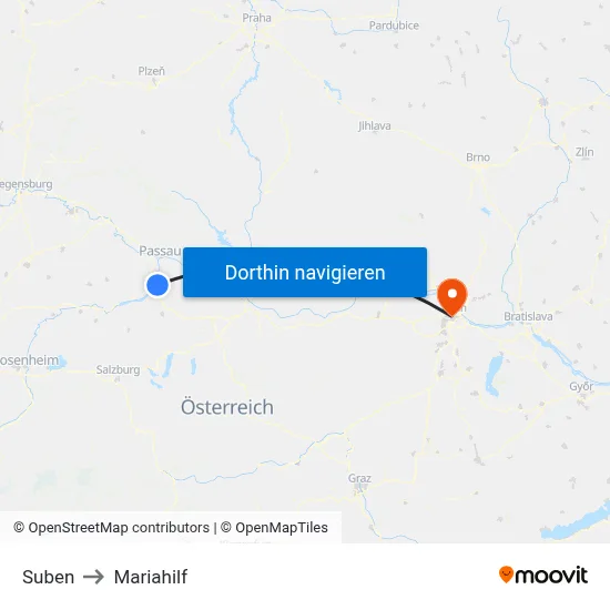 Suben to Mariahilf map